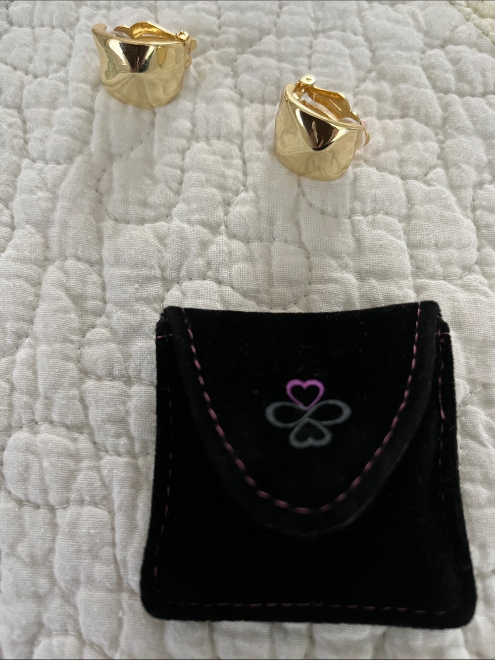Bling Jewelry Gold Huggie Clip Earrings